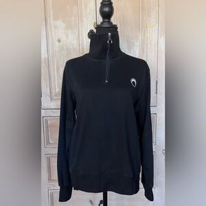Marine Serre Futurewear Black Quarter Zipper Sweatshirt
